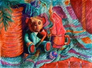 Art gallery - Bear - pastels